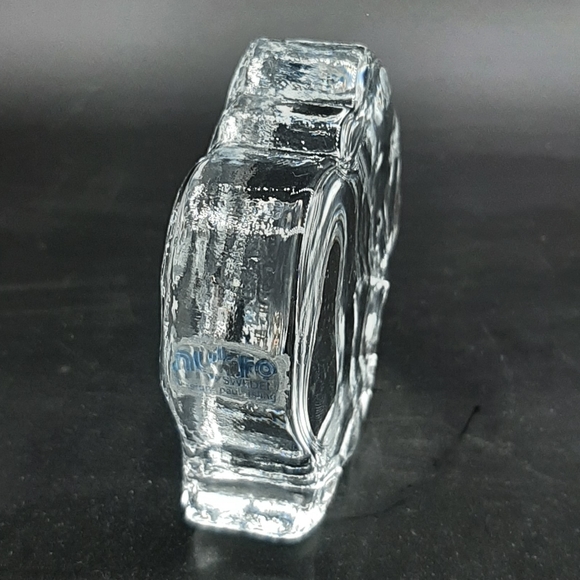 Vintage Nybro Paul Isling Heavy Solid Sweden Glass Rhino Flat Back Art Glass - Picture 2 of 7